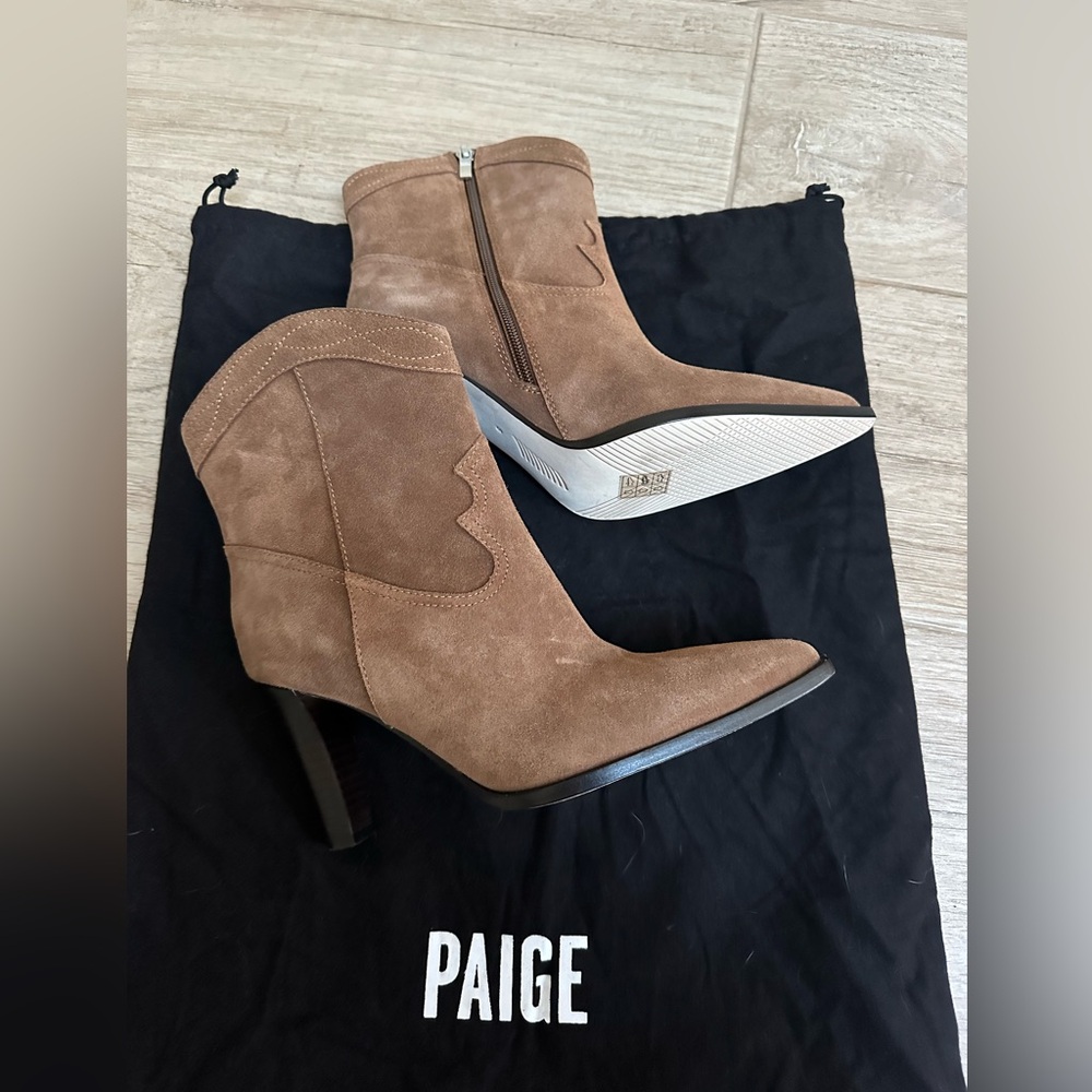 NWT PAIGE Lacey Western Suede Boots Shoes $358
